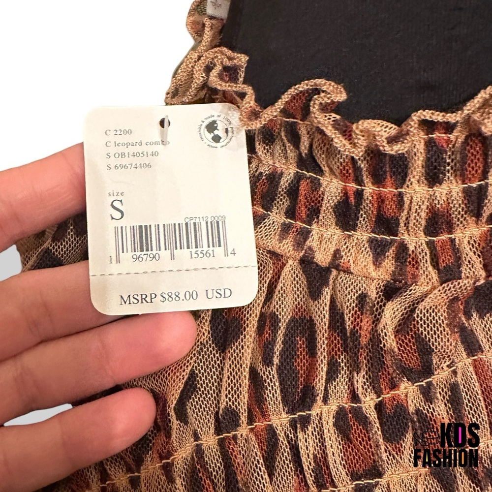 Free People Sheer “Hello There” Cleopard Combo Top SM - Picture 7 of 13